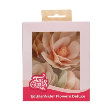 Jadalne kwiaty waflowe Magnolia - FunCakes - brzoskwiniowe, 6 szt.