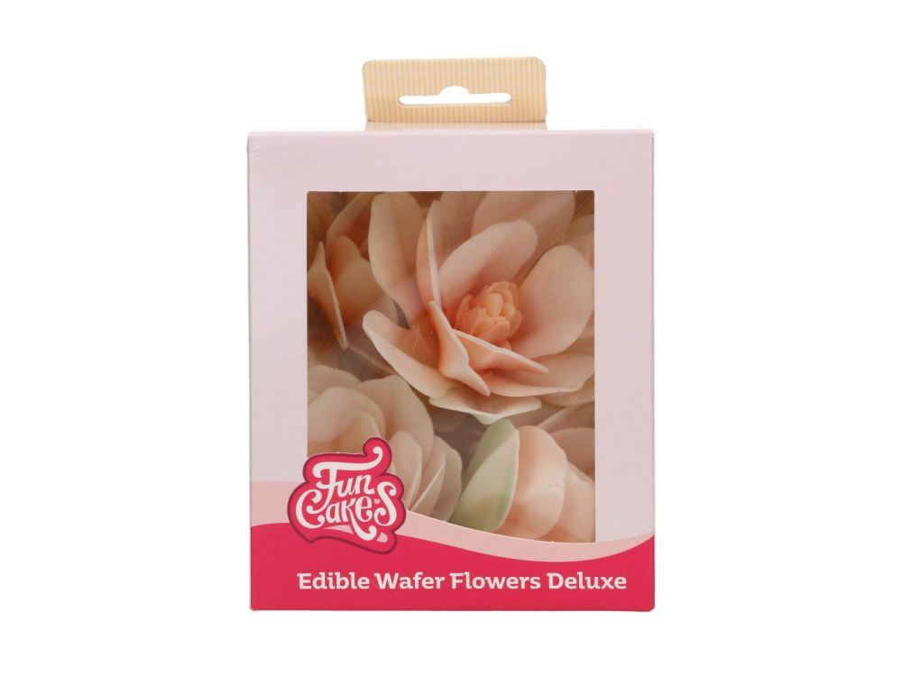 Edible Wafer Flowers Deluxe - FunCakes - white magnolia, 6 pc