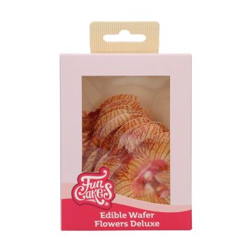 Edible Wafer Flowers Deluxe - FunCakes - golden brown orchid, 10 pcs