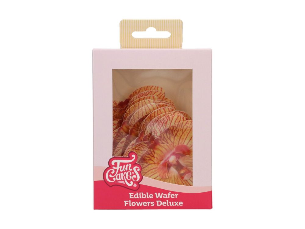 Jadalne kwiaty waflowe Storczyk - FunCakes - złoto-brązowe, 10 szt.