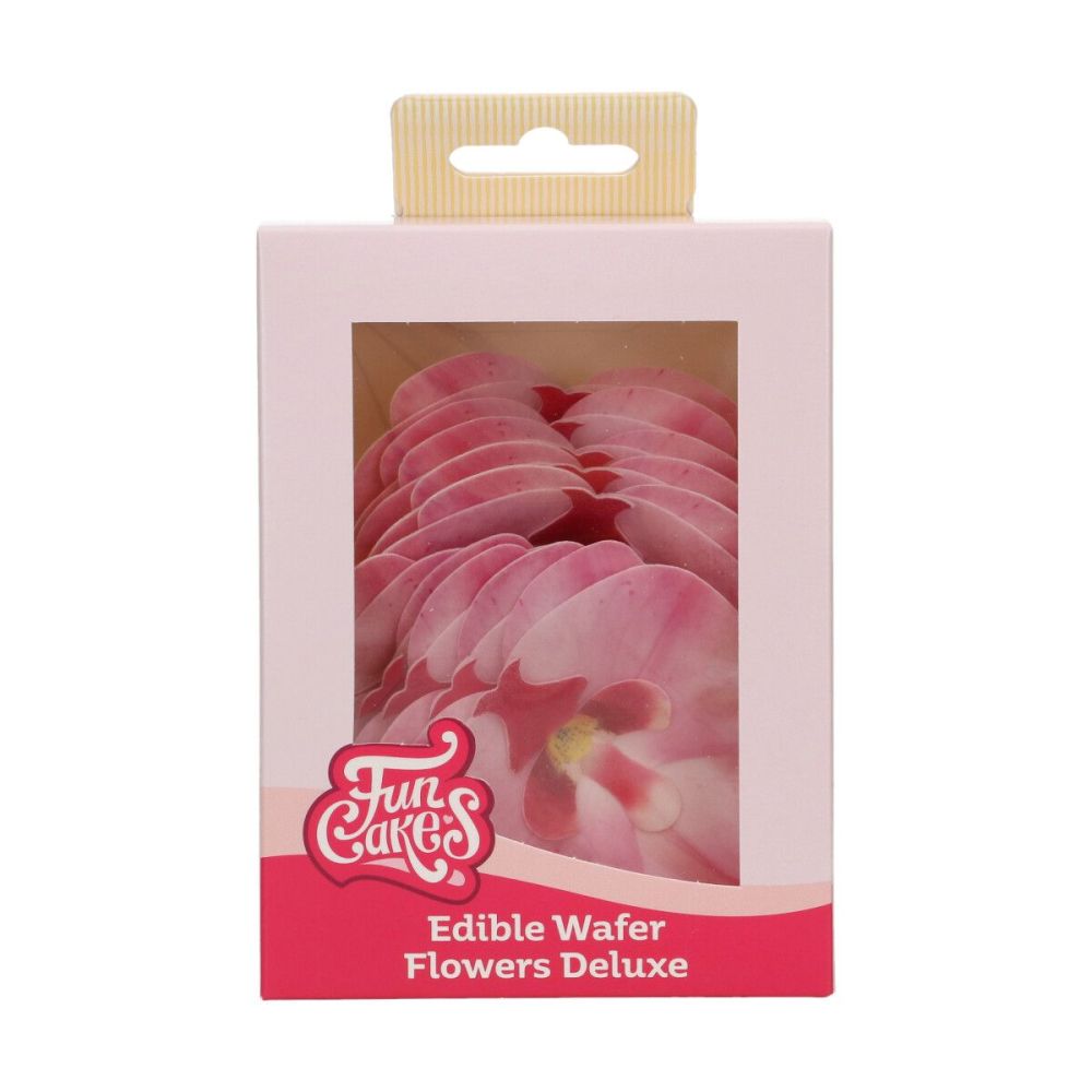 Edible Wafer Flowers Deluxe - FunCakes - pink orchid, 10 pcs