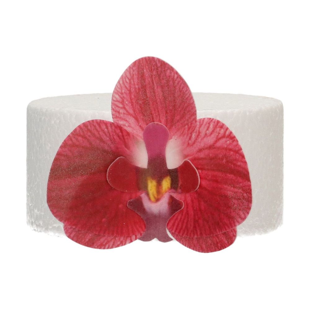 Edible Wafer Flowers Deluxe - FunCakes - red orchid, 10 pcs