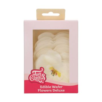 Edible Wafer Flowers Deluxe - FunCakes - white orchid, 10 pcs