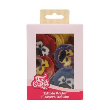 Edible Wafer Flowers Deluxe - FunCakes - pansy mix, 30 pcs