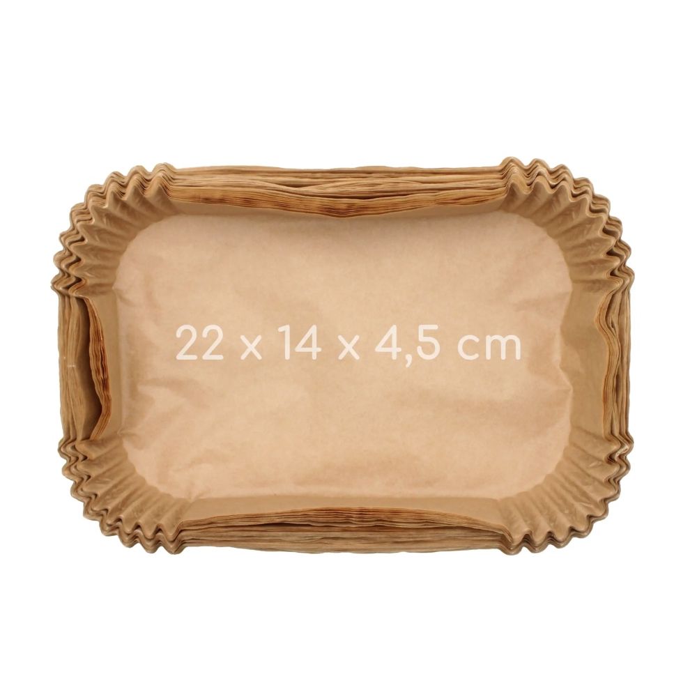 Foremki papierowe do Air Fryera - 22 x 14 x 4,5 cm, 100 szt.