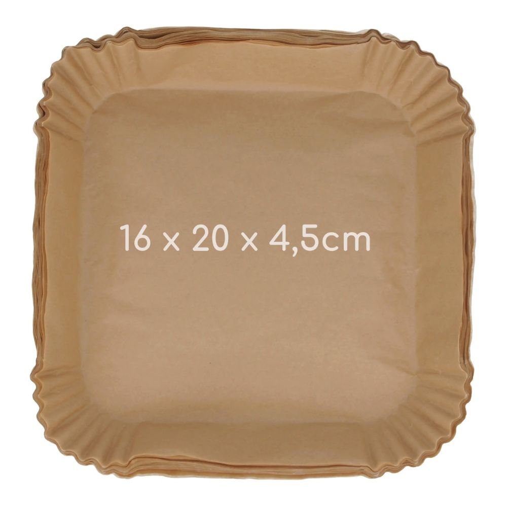 Foremki papierowe do Air Fryera - 16 x 20 x 4,5 cm, 100 szt.