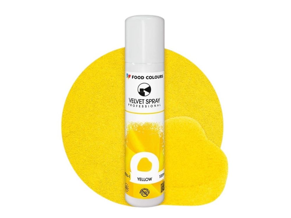 Velvet Spray - Food Colours - Yellow, 100 ml