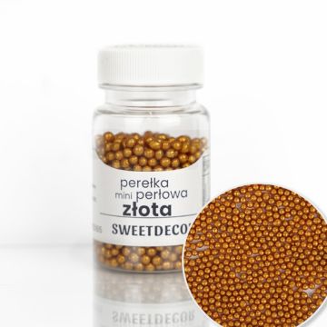 Posypka cukrowa perełki - złote, 4 mm, 40 g