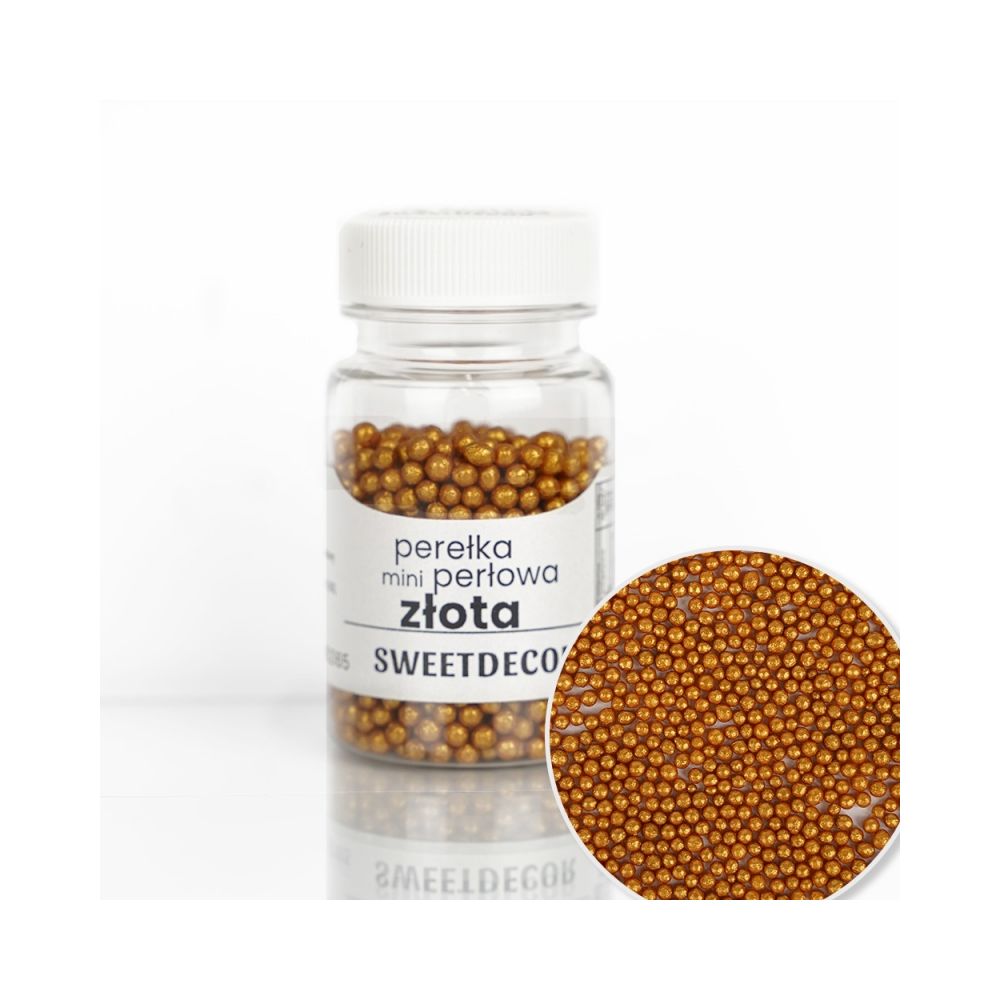Sugar sprinkles Pearls - Gold, 4 mm, 40 g