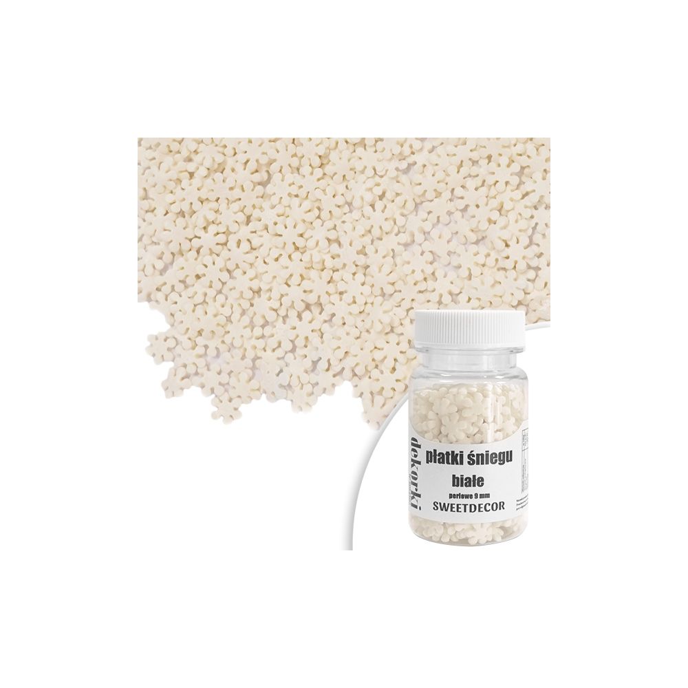 Sugar Sprinkles Snowflakes - white, 9 mm, 30 g