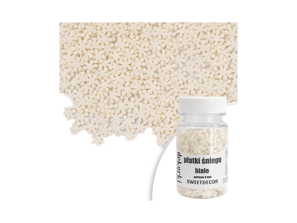 Sugar Sprinkles Snowflakes - white, 9 mm, 30 g