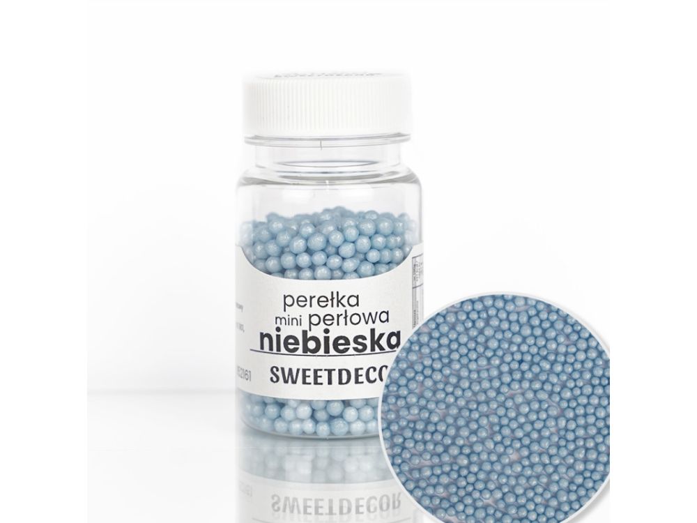 Sugar sprinkles Pearls - Blue, 4 mm, 40 g