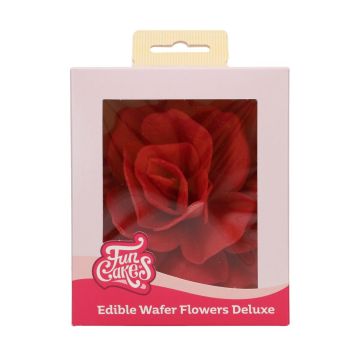 Edible Wafer Flowers Deluxe - FunCakes - Red Rose