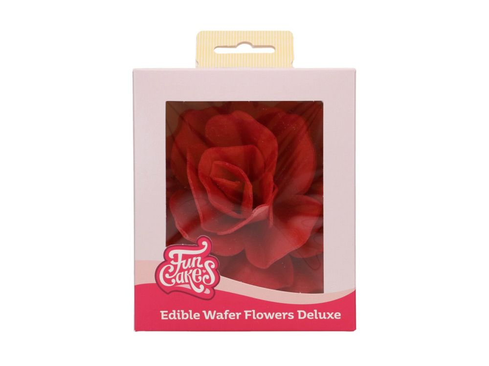 Edible Wafer Flowers Deluxe - FunCakes - Red Rose