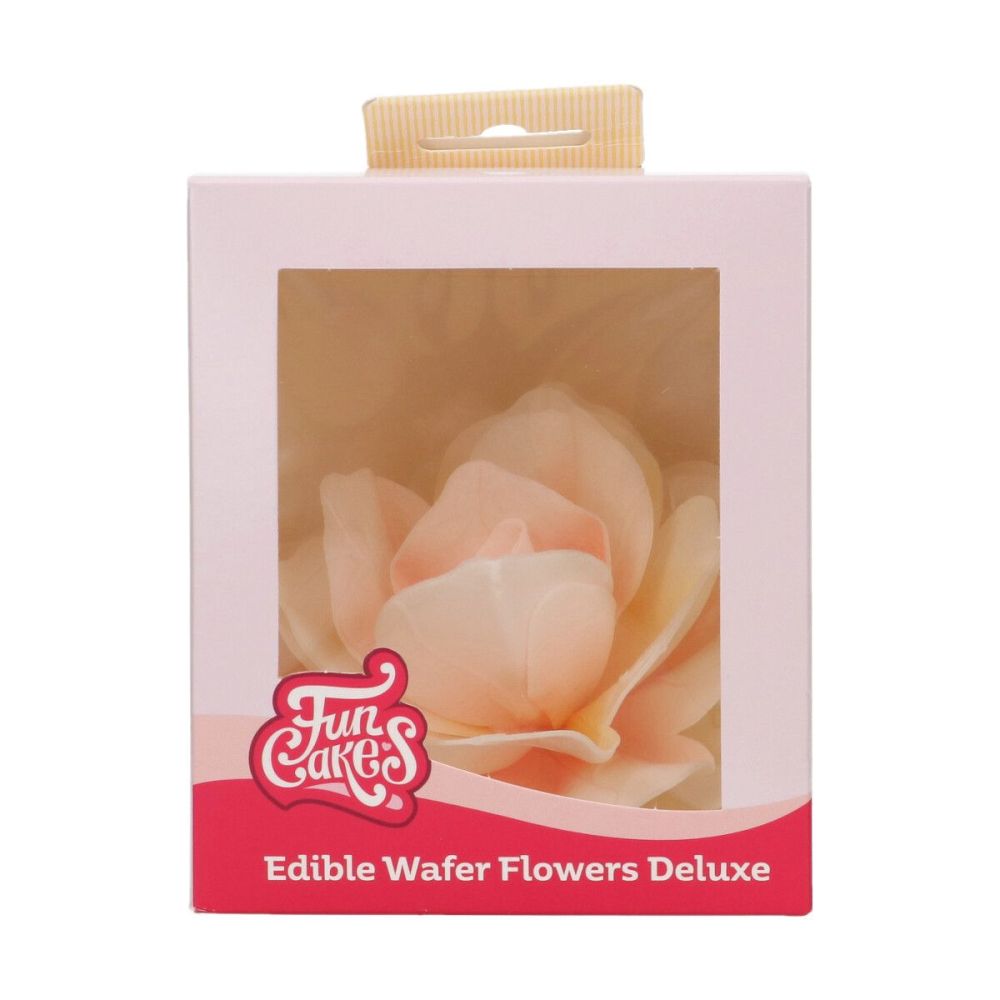 Edible Wafer Flowers Deluxe - FunCakes - Yellow/Orange Rose