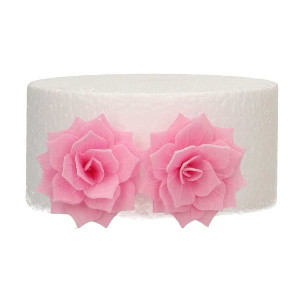 Edible Wafer Flowers Deluxe - FunCakes - Pink Roses, 15 pcs