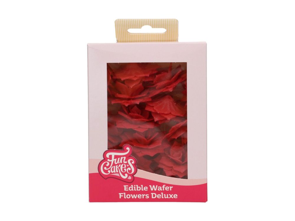 Jadalne kwiaty waflowe Różyczki - FunCakes - czerwone, 15 szt.