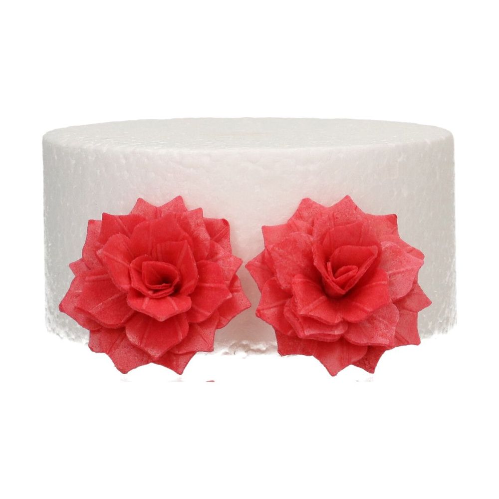 Edible Wafer Flowers Deluxe - FunCakes - Red Roses, 15 pcs