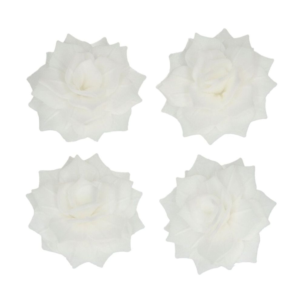 Edible Wafer Flowers Deluxe - FunCakes - White Roses, 15 pcs