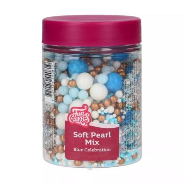 Posypka cukrowa Soft Pearls - FunCakes - Blue Celebration, 80 g