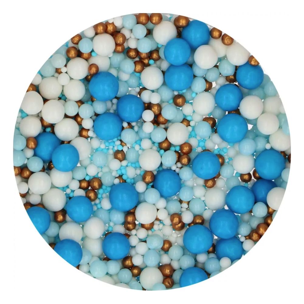 Posypka cukrowa Soft Pearls - FunCakes - Blue Celebration, 80 g