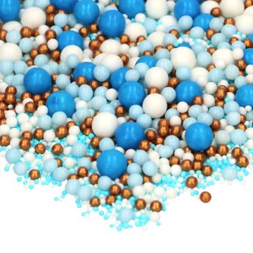 Soft Pearls sugar sprinkles - FunCakes - Blue Celebration, 80 g