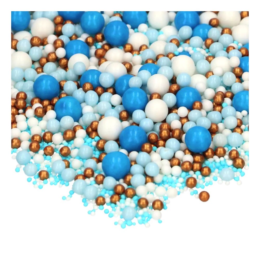 Posypka cukrowa Soft Pearls - FunCakes - Blue Celebration, 80 g