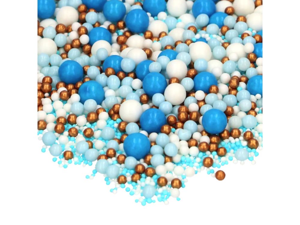 Soft Pearls sugar sprinkles - FunCakes - Blue Celebration, 80 g
