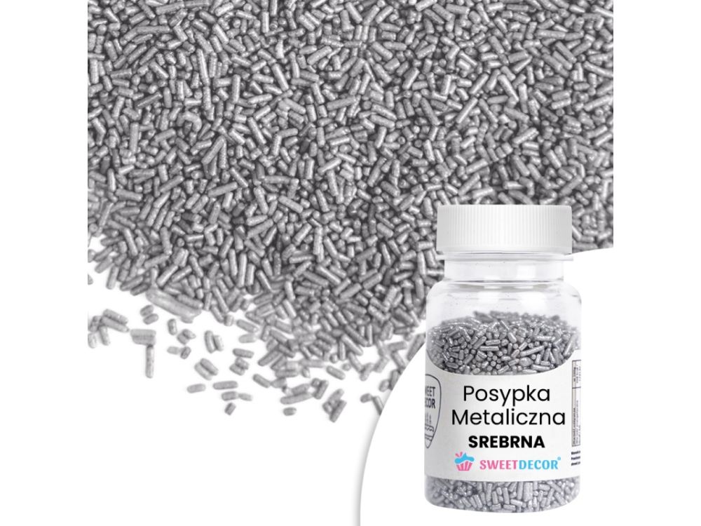 Sugar sprinkles - pearl, silver, 40 g