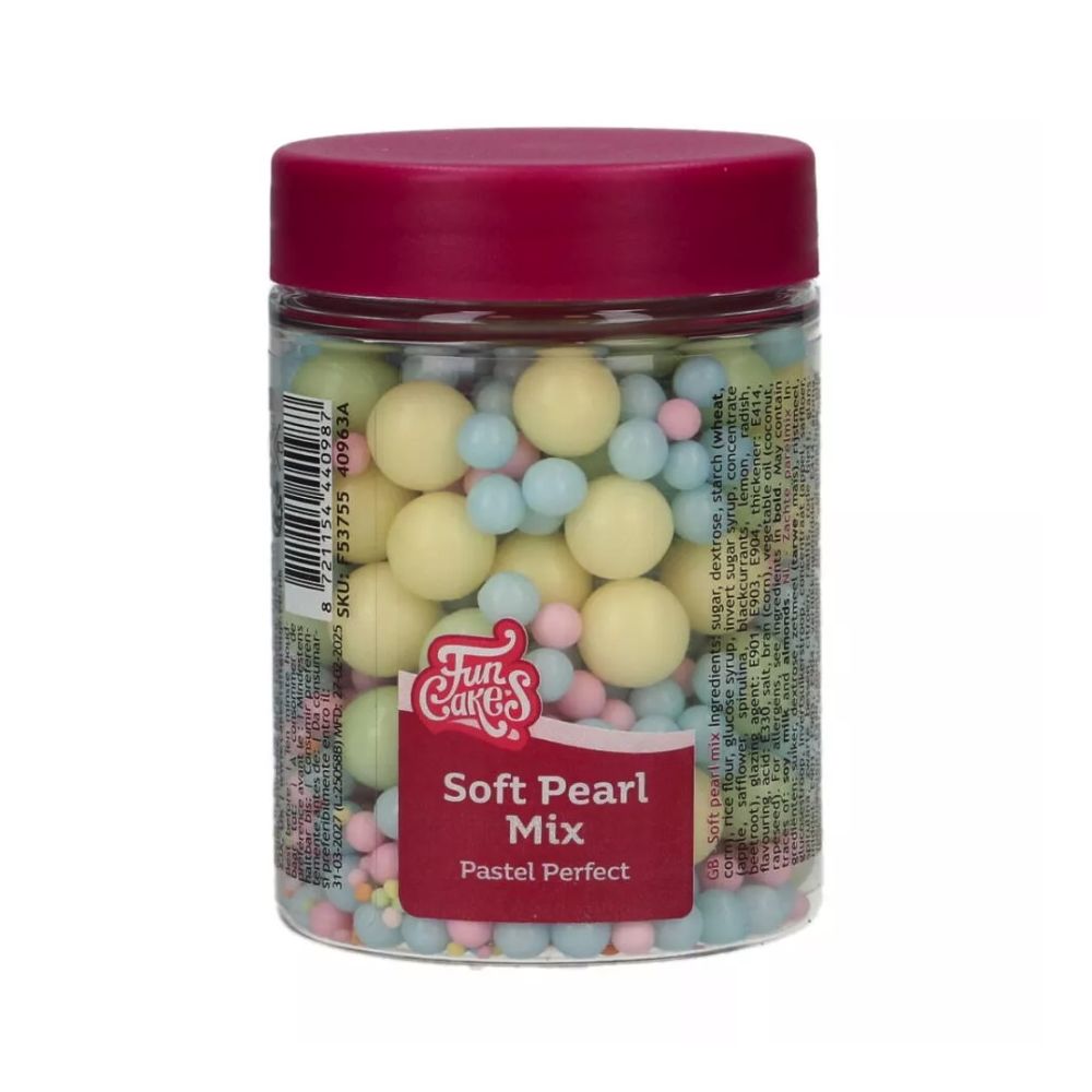 Posypka cukrowa Soft Pearls - FunCakes - Pastel Perfect, 80 g