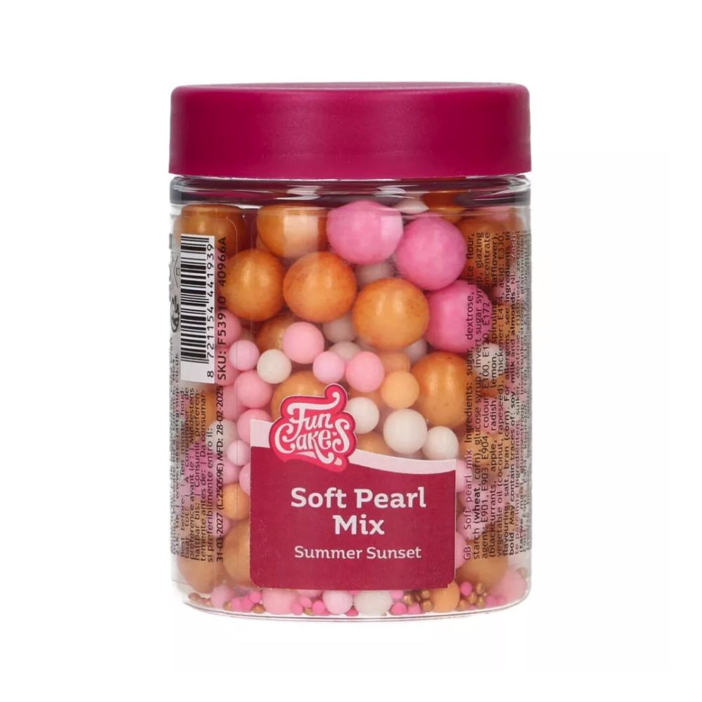Posypka cukrowa Soft Pearls - FunCakes - Summer Sunset, 80 g