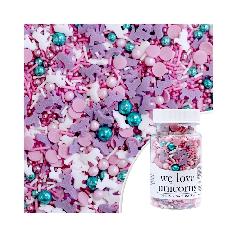 Sugar sprinkles - unicorns, mix, 70 g