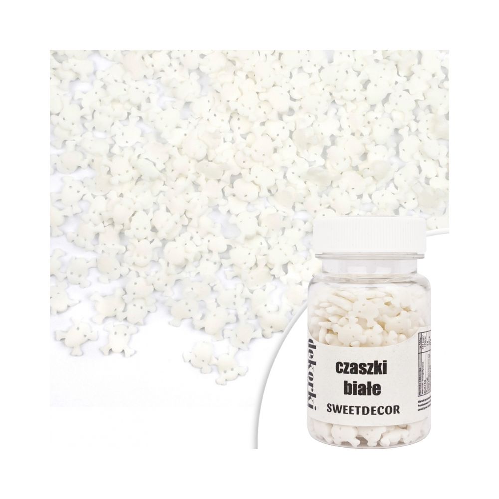 Sugar Sprinkle for Halloween - skull, white, 30 g