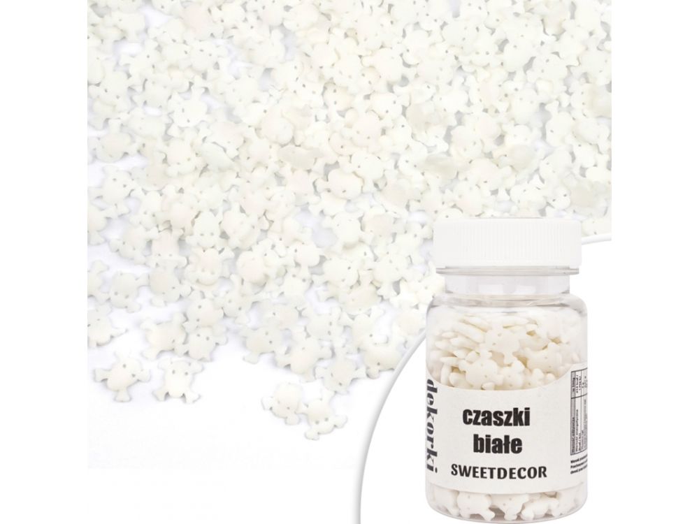 Sugar Sprinkle for Halloween - skull, white, 30 g
