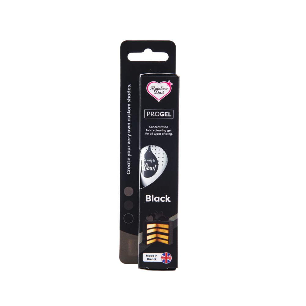 Food Dye Gel, ProGel in Tube - Rainbow Dust - Black, 25 g