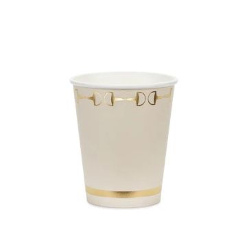 Paper cups Stirrups - PartyDeco - beige, 220 ml, 6 pcs