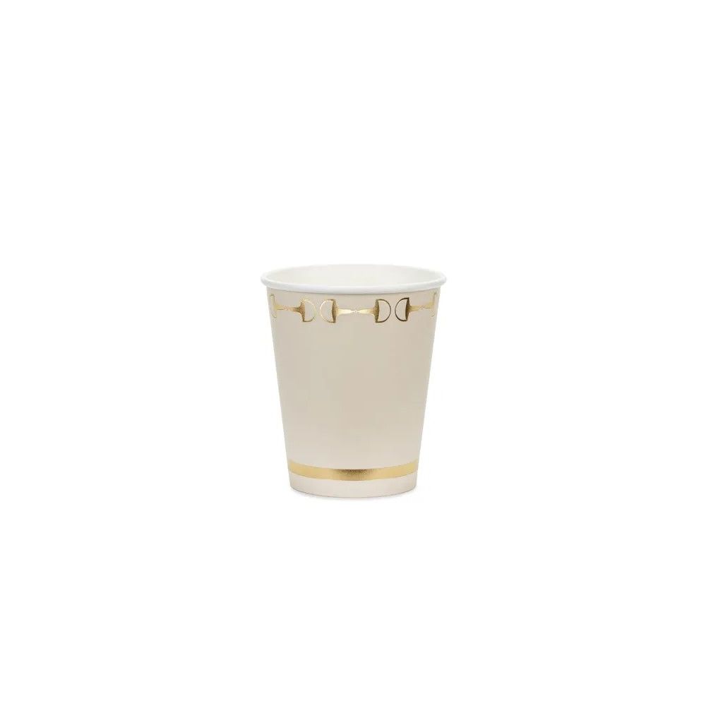 Paper cups Stirrups - PartyDeco - beige, 220 ml, 6 pcs