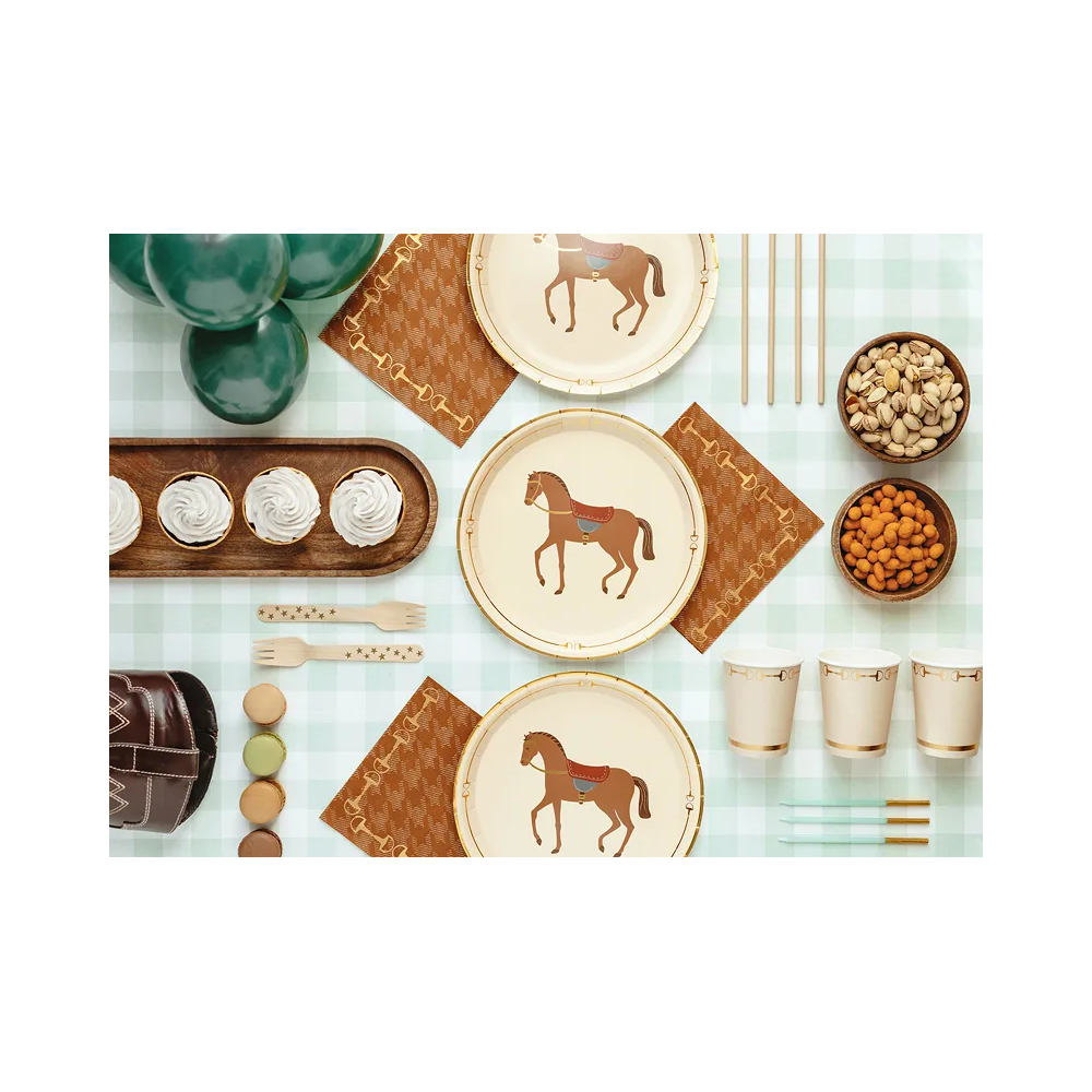 Paper napkins  - PartyDeco - brown, 16.5 cm, 12 pcs
