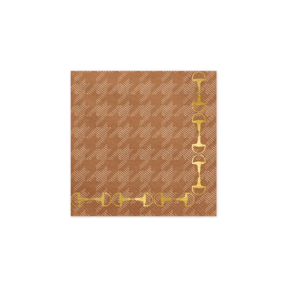 Paper napkins  - PartyDeco - brown, 16.5 cm, 12 pcs