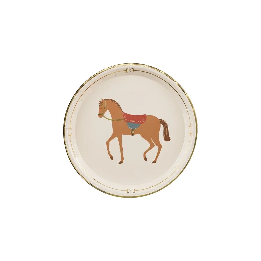 Paper plates Horse - PartyDeco - beige, 23 cm, 6 pcs