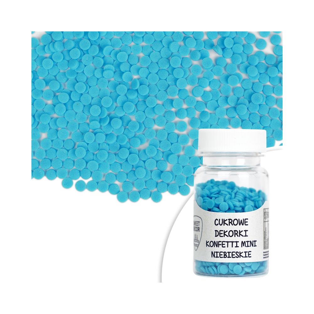 Sugar sprinkles - blue confetti, 30 g