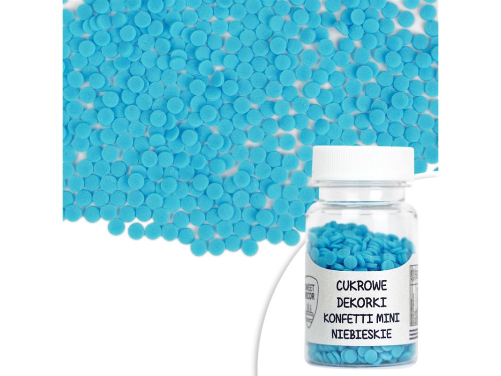 Sugar sprinkles - blue confetti, 30 g
