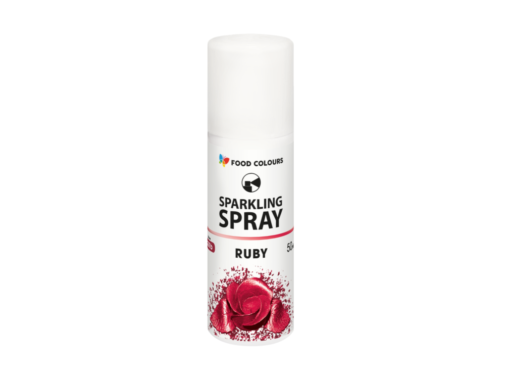 Metallic sparkling spray - Food Colours - Ruby, 50 ml