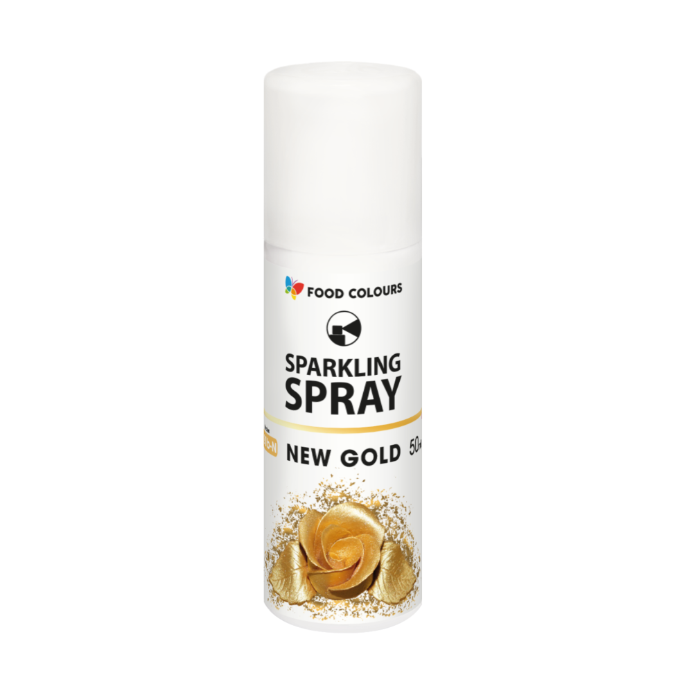 Barwnik metaliczny w sprayu - Food Colours - złoty, 50 ml