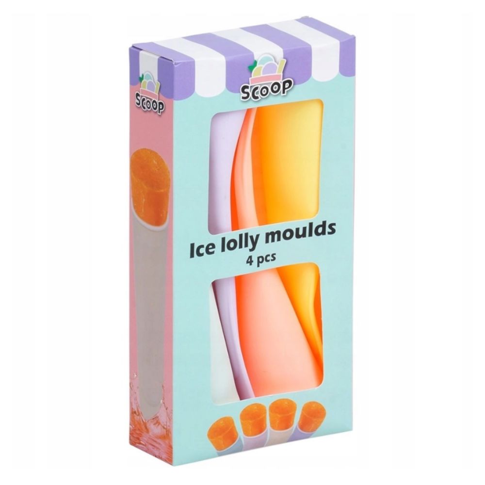 Foremki silikonowe do lodów - pastelowe, 4 szt.