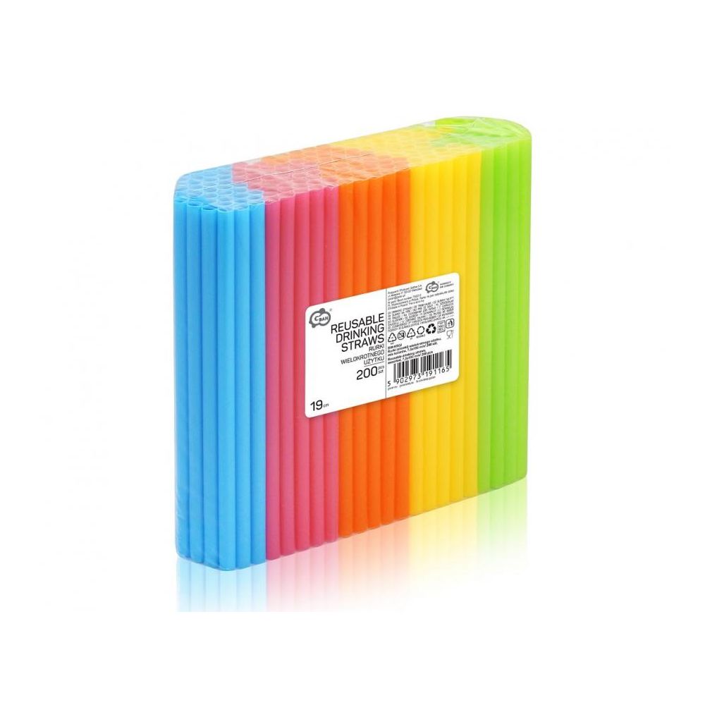Słomki plastikowe - GoDan - mix kolorów, 200 szt.