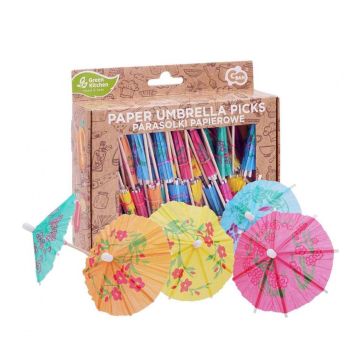 Paper umbrella picks - GoDan - color mix, 100 pcs