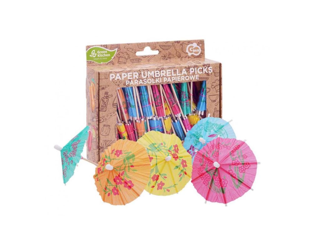 Paper umbrella picks - GoDan - color mix, 100 pcs