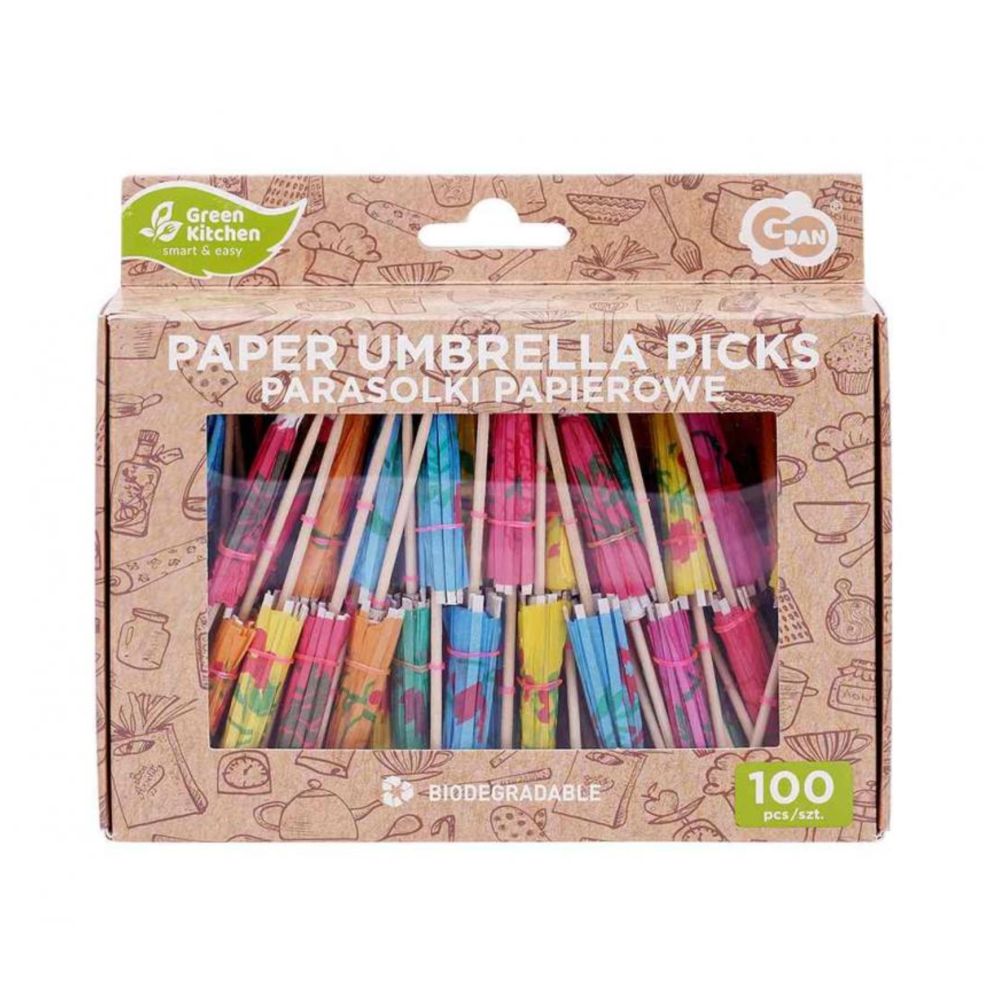 Paper umbrella picks - GoDan - color mix, 100 pcs