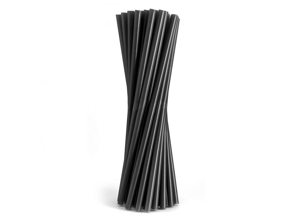 Słomki plastikowe - GoDan - czarne, 200 szt.